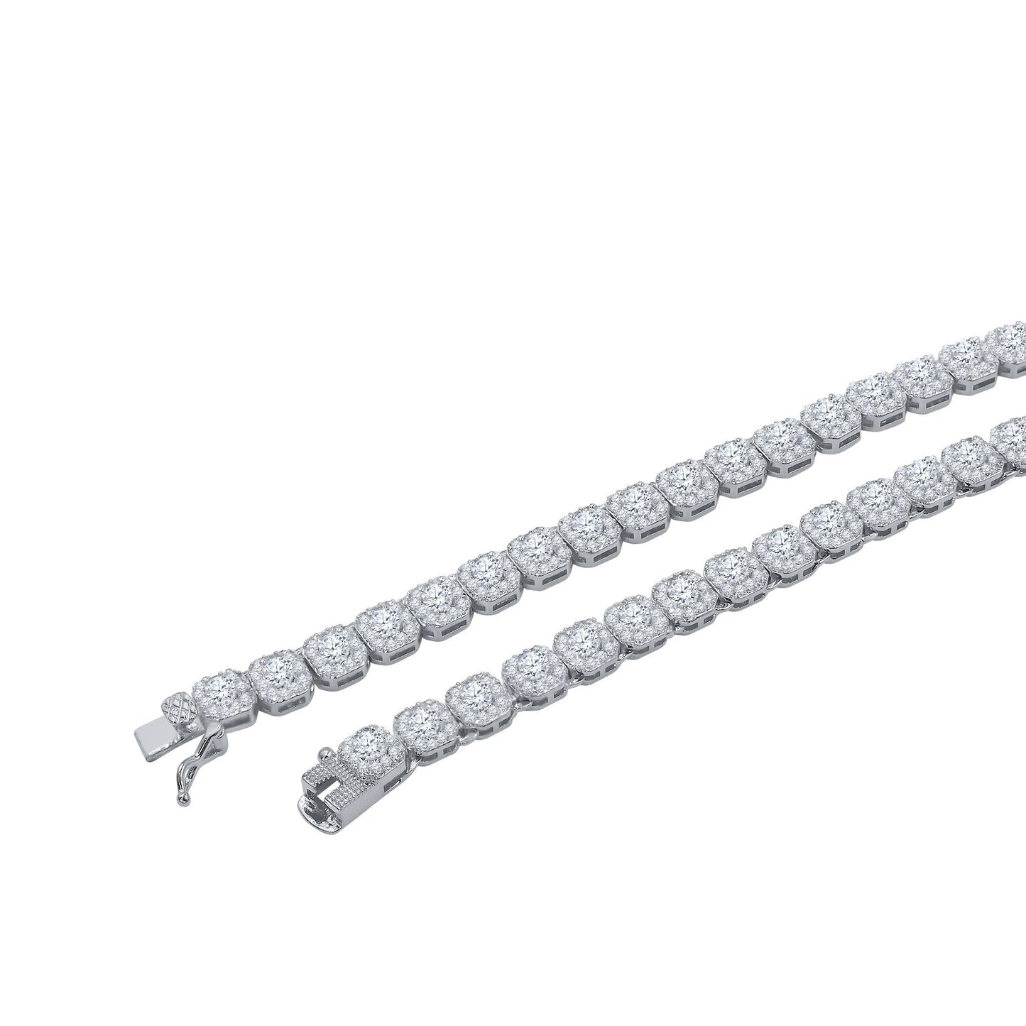 ICECUBE 925 SILVER SQUARE TENNIS CHAIN