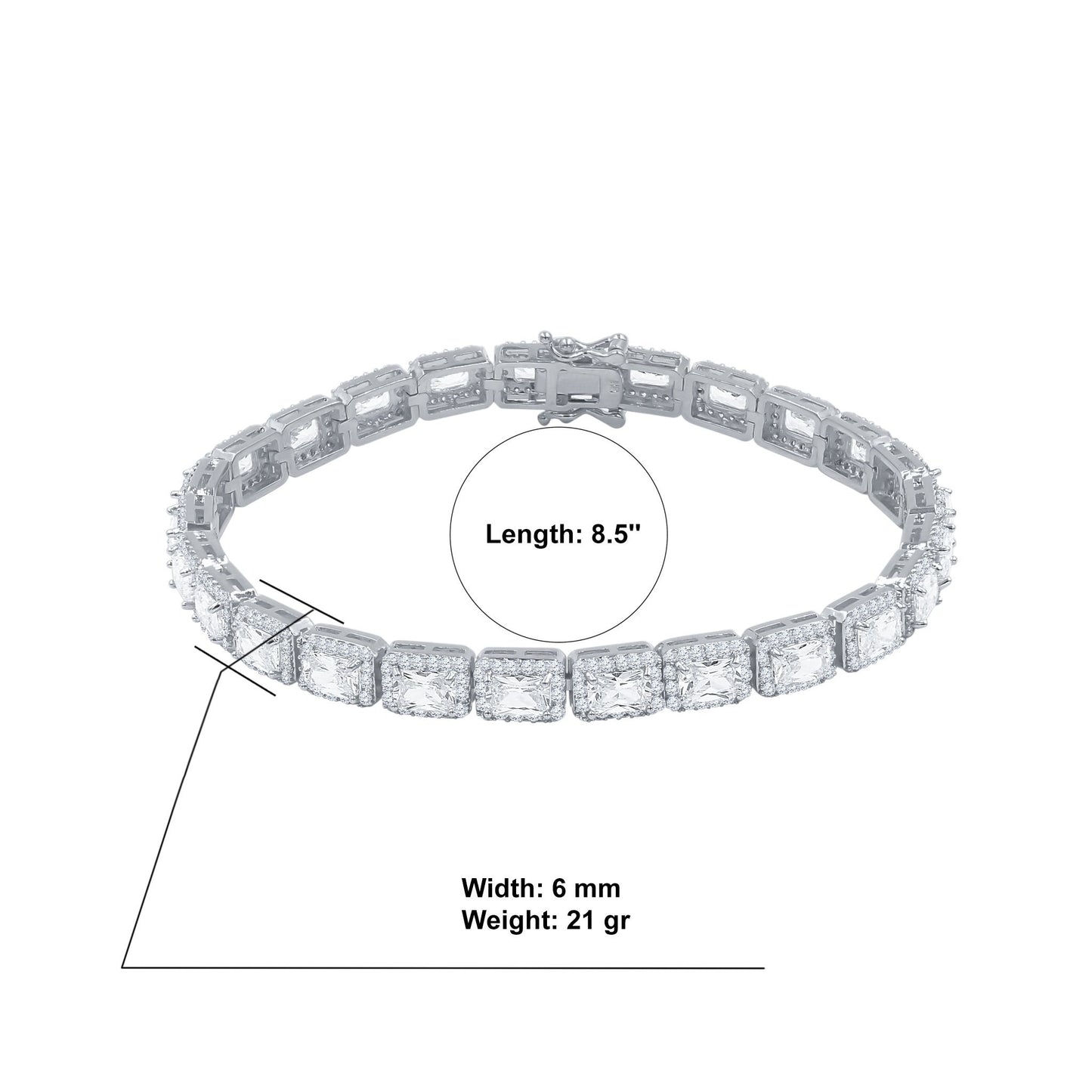 SQUARE TENNIS BRACELET 6MM