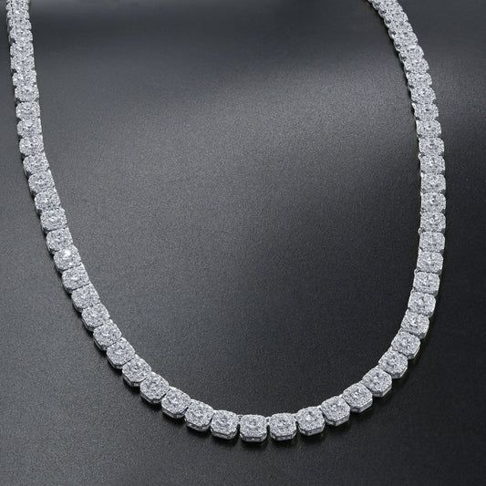 ICECUBE 925 SILVER SQUARE TENNIS CHAIN