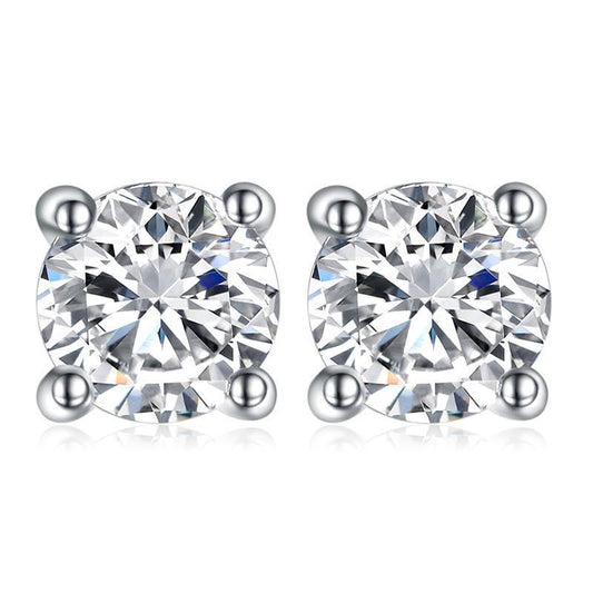 Silver Clear CZ Earring