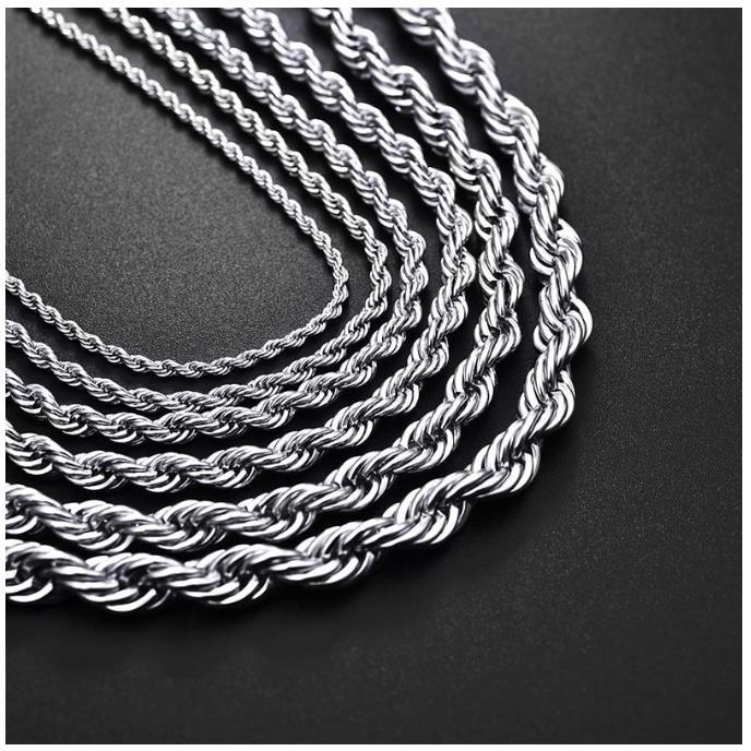 Silver Rope Chain Plated Solid