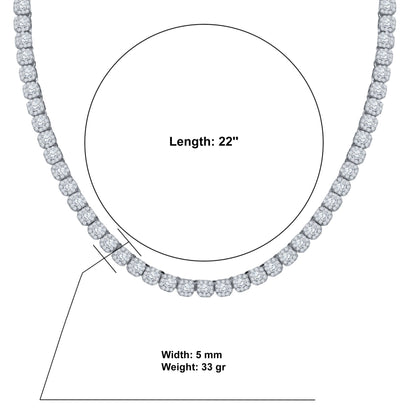 ICECUBE 925 SILVER SQUARE TENNIS CHAIN
