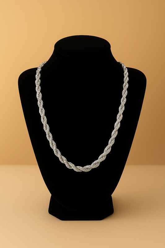 Silver Rope Chain Plated Solid
