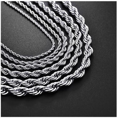Silver Rope Chain Plated Solid