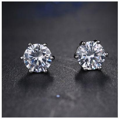 Silver Clear CZ Earring