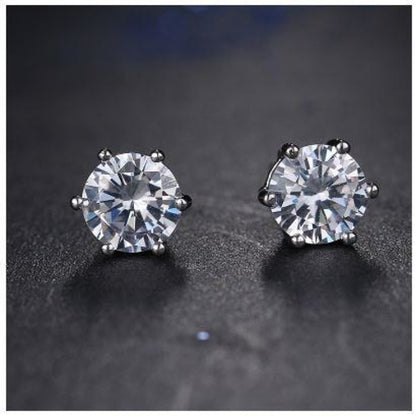 Silver Clear CZ Earring